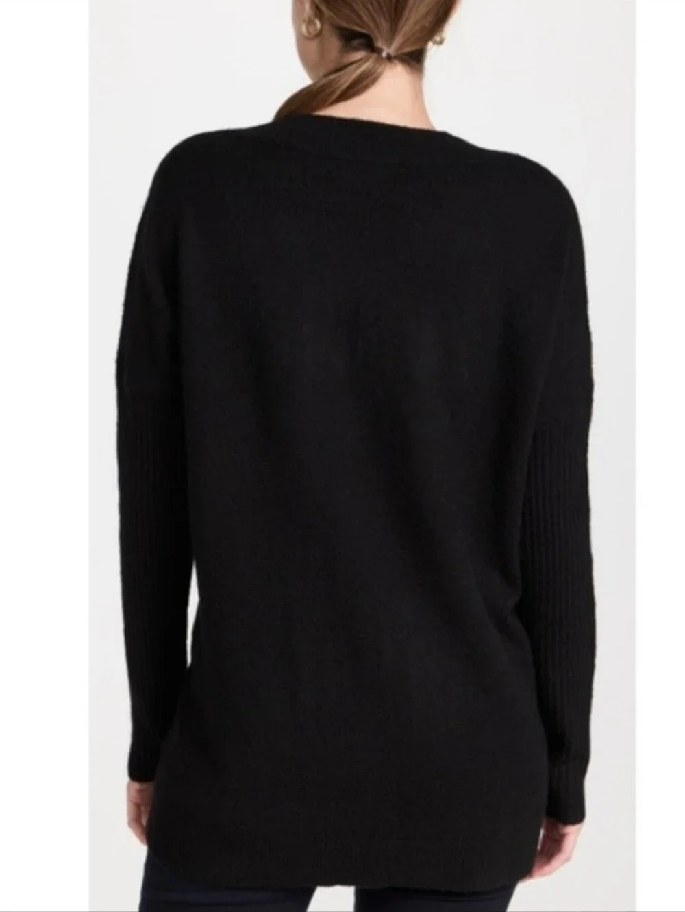 Hatch Eva Maternity Sweater Black V-Neck Wool Blend Minimalist Luxury Size XL
